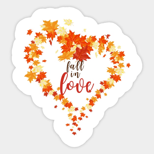 Fall in Love Autumn Design Sticker by Ken Adams Store